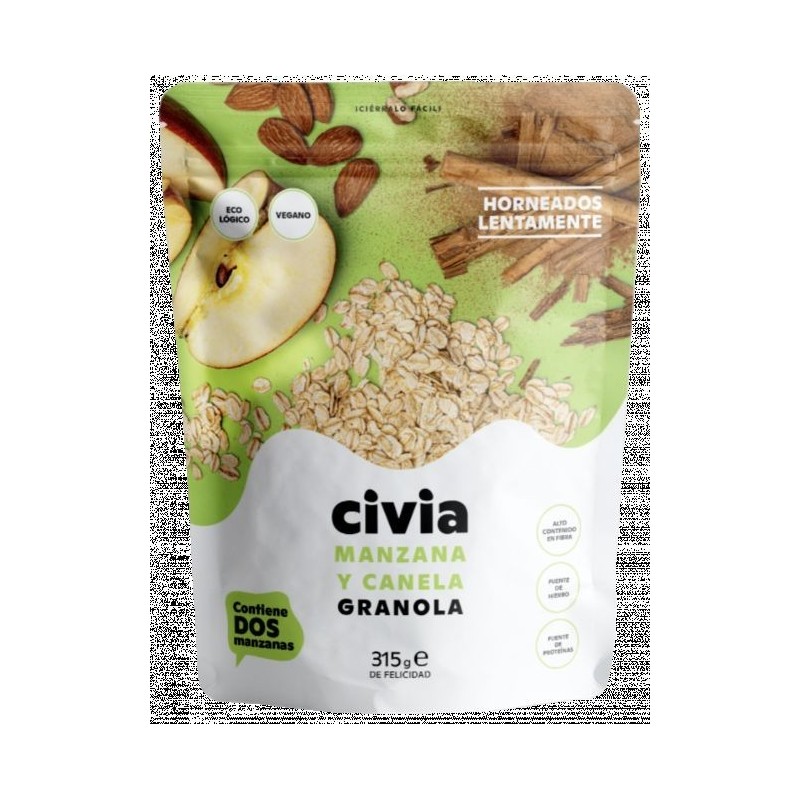 Granola poma i canyella sense gluten bio CIVIA