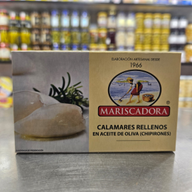 Calamares rellenos en aceite de oliva