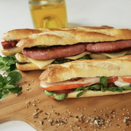 Bocadillo Frio Grande (Queso, Chorizo, Butifarra Blanca, Catalana, Jamon Pavo artesanal)